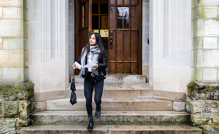 Diana on the steps