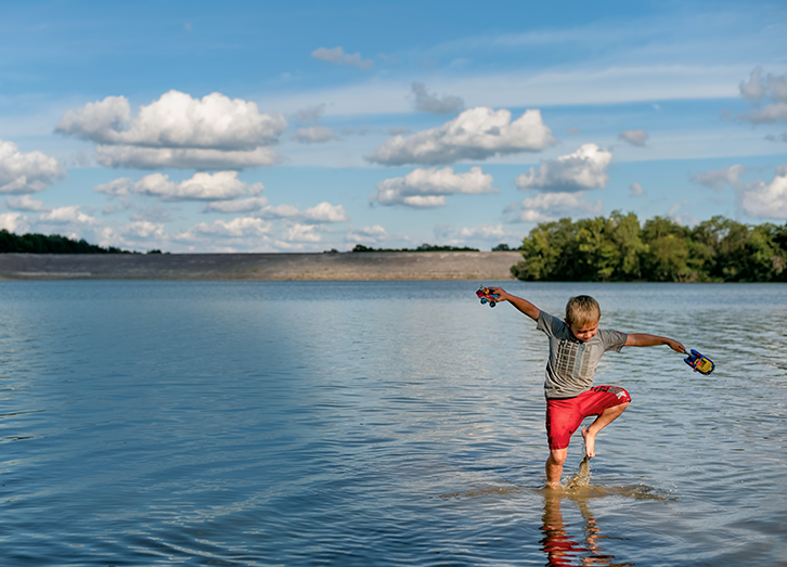 Trey Bowen in the river